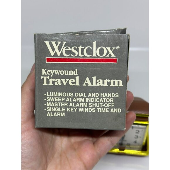 VTG Westclox Keywound Travel Alarm Clock Gold Brown UNTESTED For Parts - Picture 4 of 10